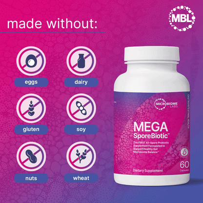 Microbiome Labs MegaSporeBiotic Probiotics for Women and Men - Spore-Based Probiotics for Digestive Health - Storage Stable and Travel-Friendly