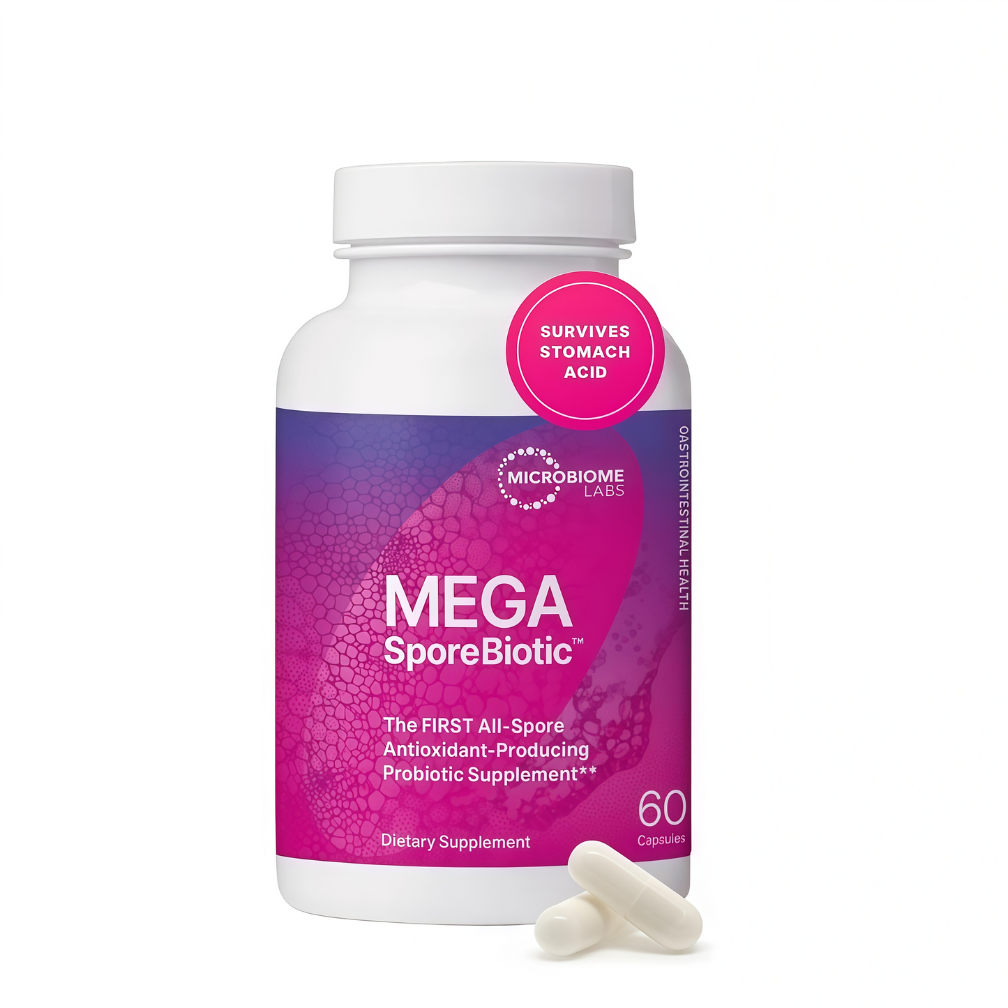 Microbiome Labs MegaSporeBiotic Probiotics for Women and Men - Spore-Based Probiotics for Digestive Health - Storage Stable and Travel-Friendly